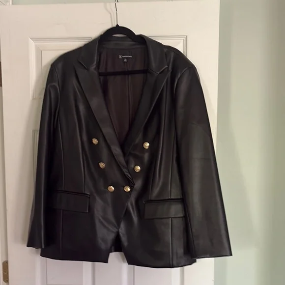 INC International Concepts Black Double-Breasted Blazer - Picture 1 of 5